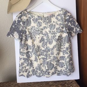 Tory Burch grey and cream tip with lace overlay